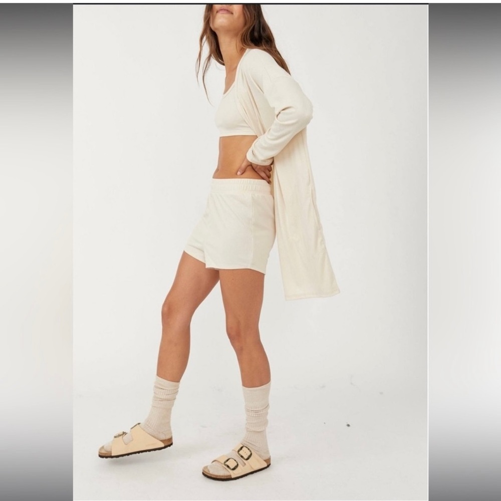 Free People Cozy Does It Shorts in Cream - Picture 7 of 13